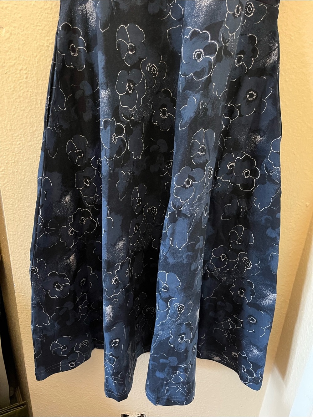 Pact Navy Blue solstice Floral Midi Dress size Large Short - Picture 5 of 10